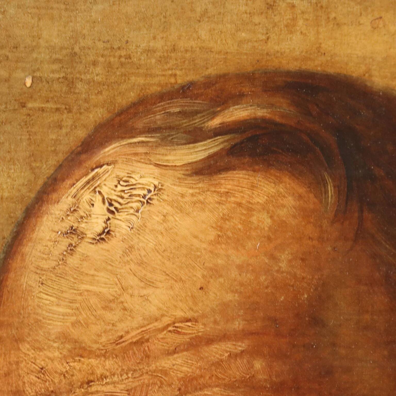 Ancient painting signed Filippo Marsigli, oil on paper, circa 1840.
