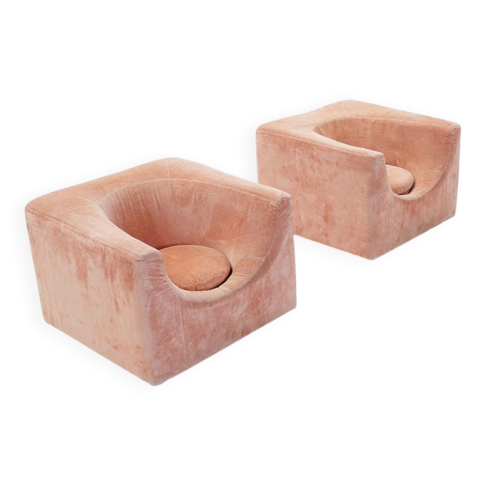 Vintage Italian Lounge Chairs by Bernard Govin for Saporiti, 1960s, Set of 2