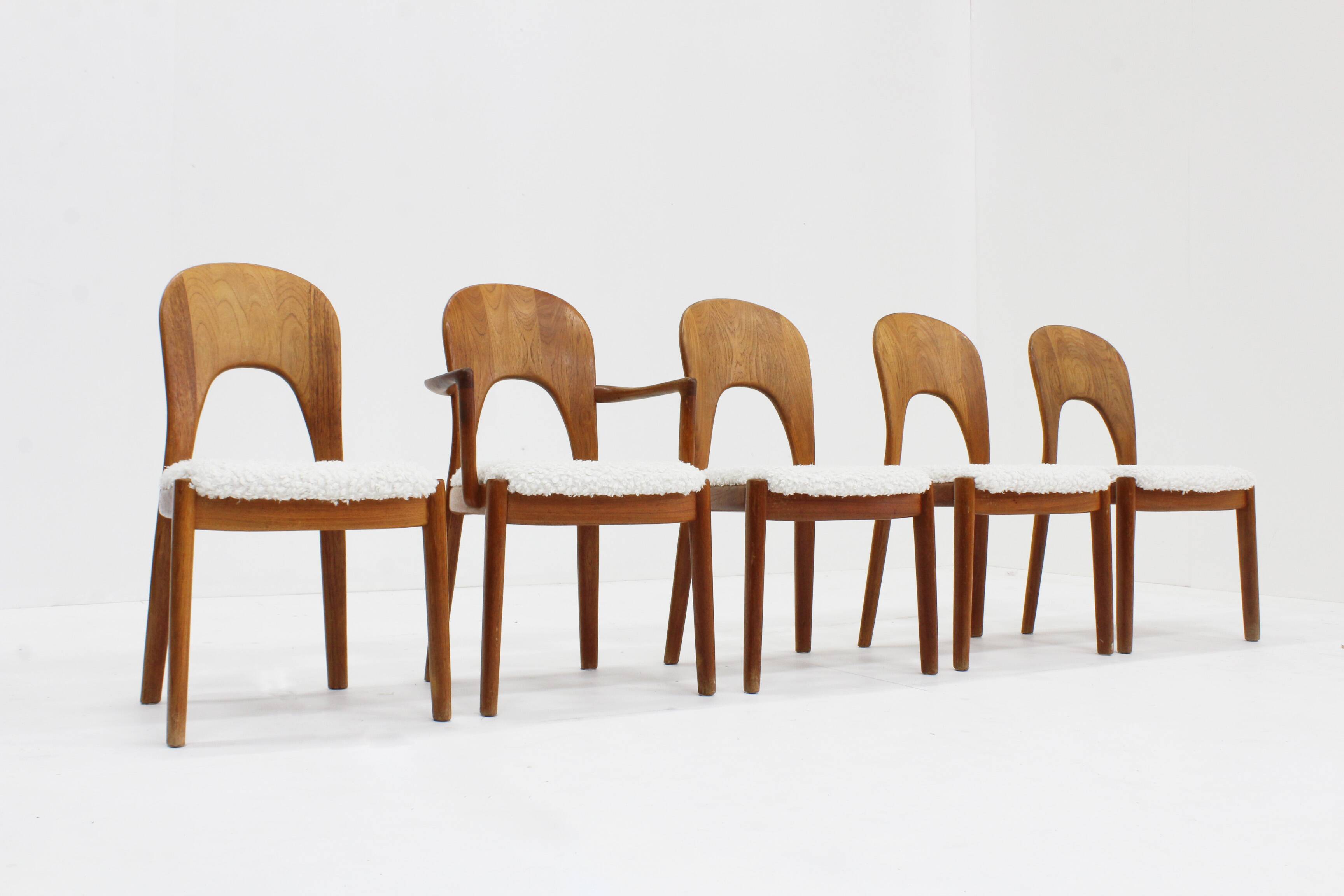 Vintage Danish Dining Chairs by Niels Koefoed 1960s, Set of 5