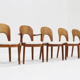 Vintage Danish Dining Chairs by Niels Koefoed 1960s, Set of 5