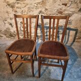 Pair of Luterma beechwood bistro chairs, early 20th century – Made in Estonia