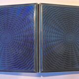 Art deco cigarette case, silver and vermeil and blue enamel