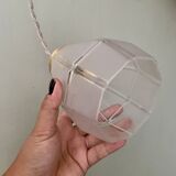 Vintage art deco frosted glass tulip pendant light