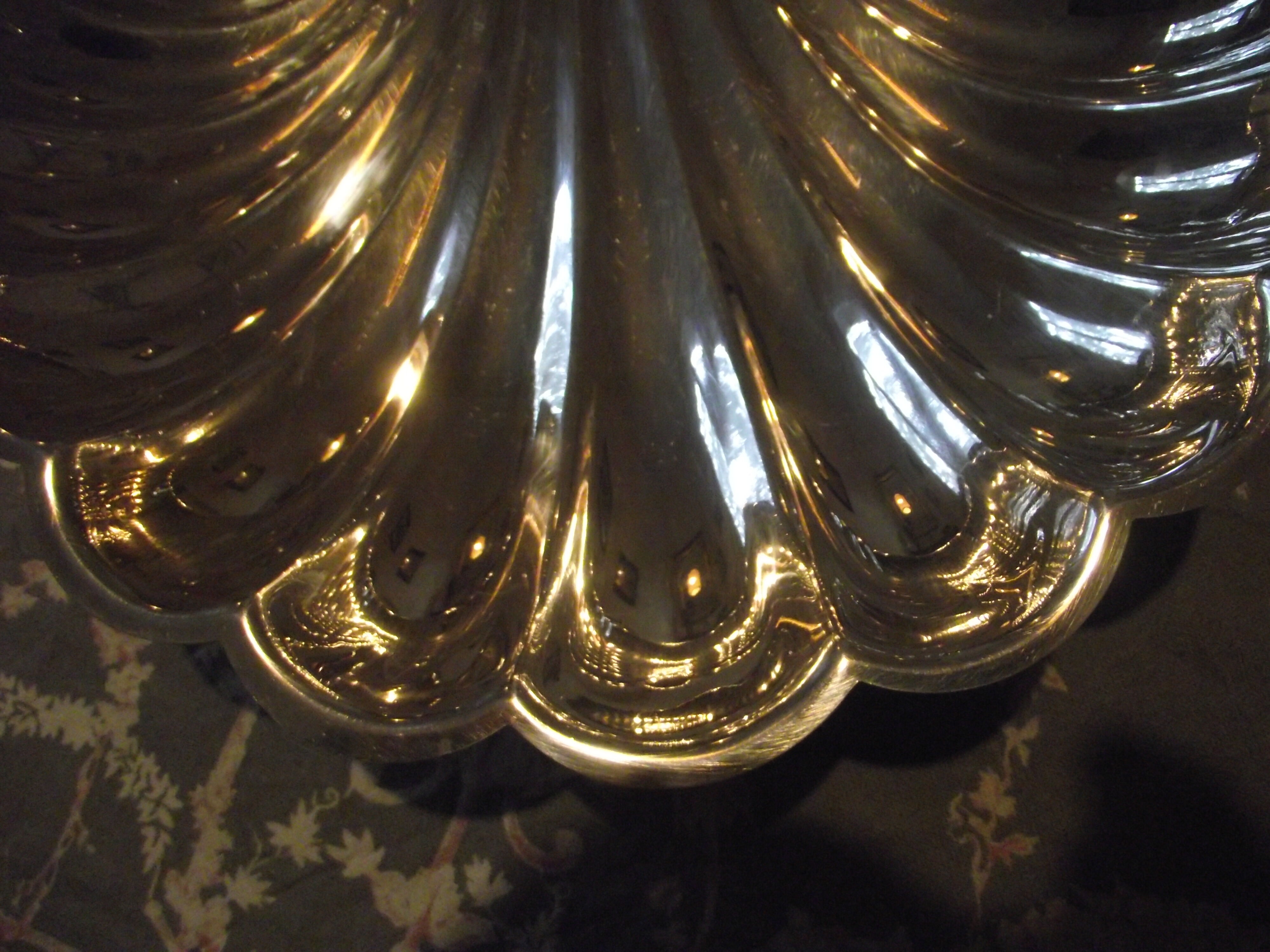 Cut silver metal shell silverware flower production Christofle