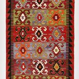 5x11 Colorful Vintage Kilim Rug, Modern Kilim Rug, 158x335Cm,Rare Style Rug
