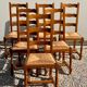 Lot de 6 chaises bois et paille