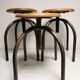 Set of 3 vintage stools of industrial style, medical office