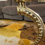 70's side table in brass and glass