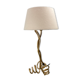 Lampe vintage ondulée de forme libre, abat-jour bouclé
