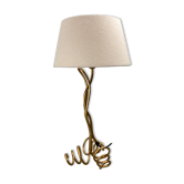 Lampe vintage ondulée de forme libre, abat-jour bouclé