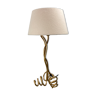 Lampe vintage ondulée de forme libre, abat-jour bouclé