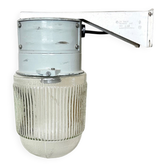 Industrial Aluminium Wall Light with Ribbed Glass from Elektrosvit, 1970s