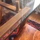 Dining table set with 4 solid wood chairs.