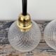 Set of two vintage electrified electrified glass wall lamps