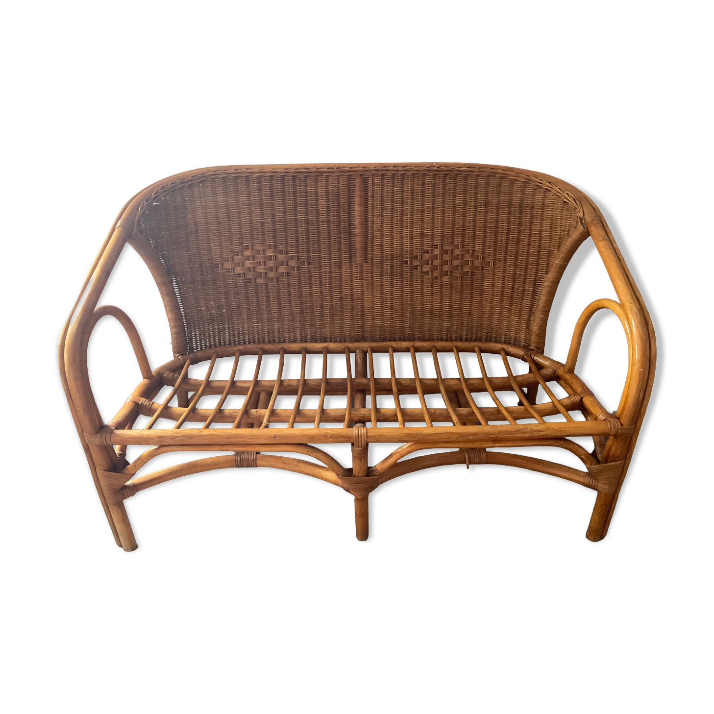 Vintage rattan sofa 60s-70s