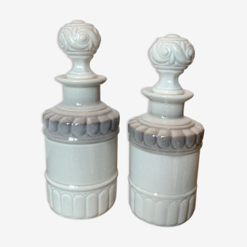 Old ceramic apothecary bottles