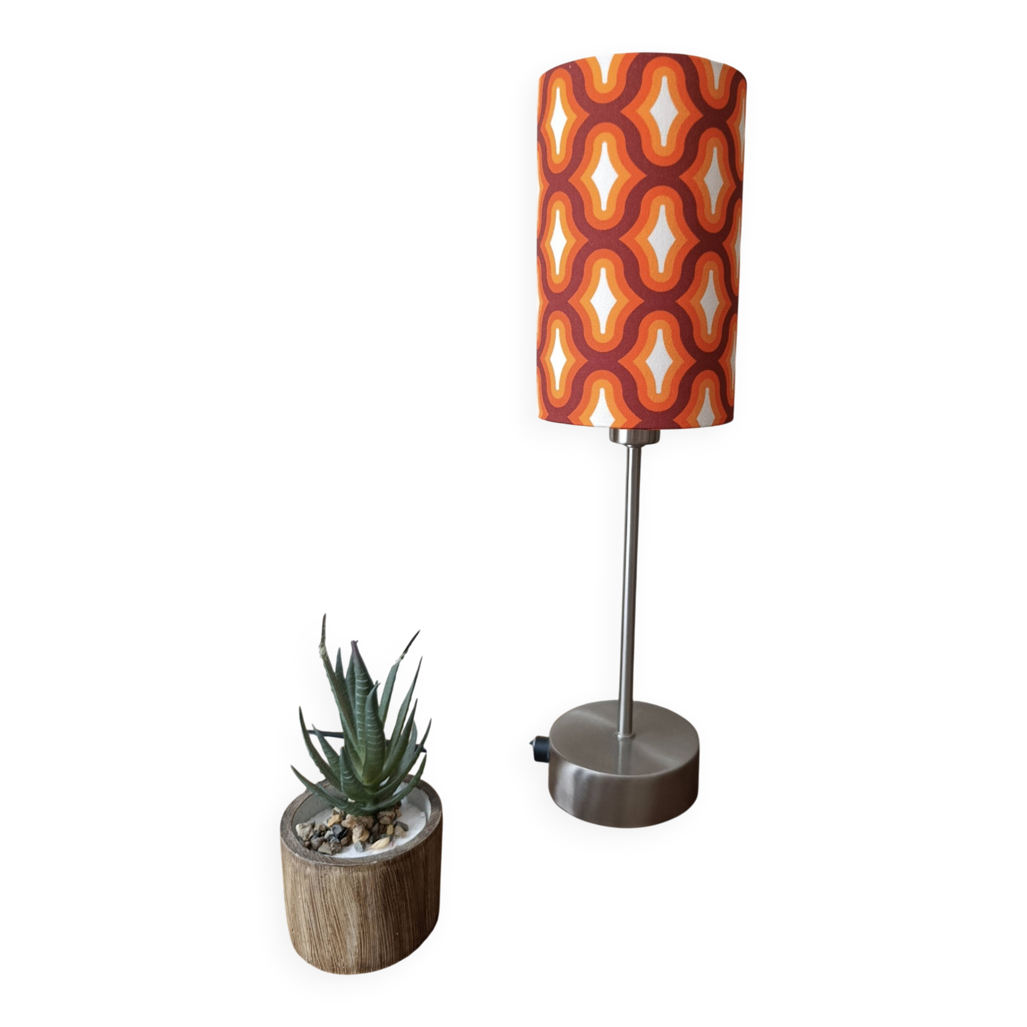 lampe à poser ambiance seventies imprimé space age