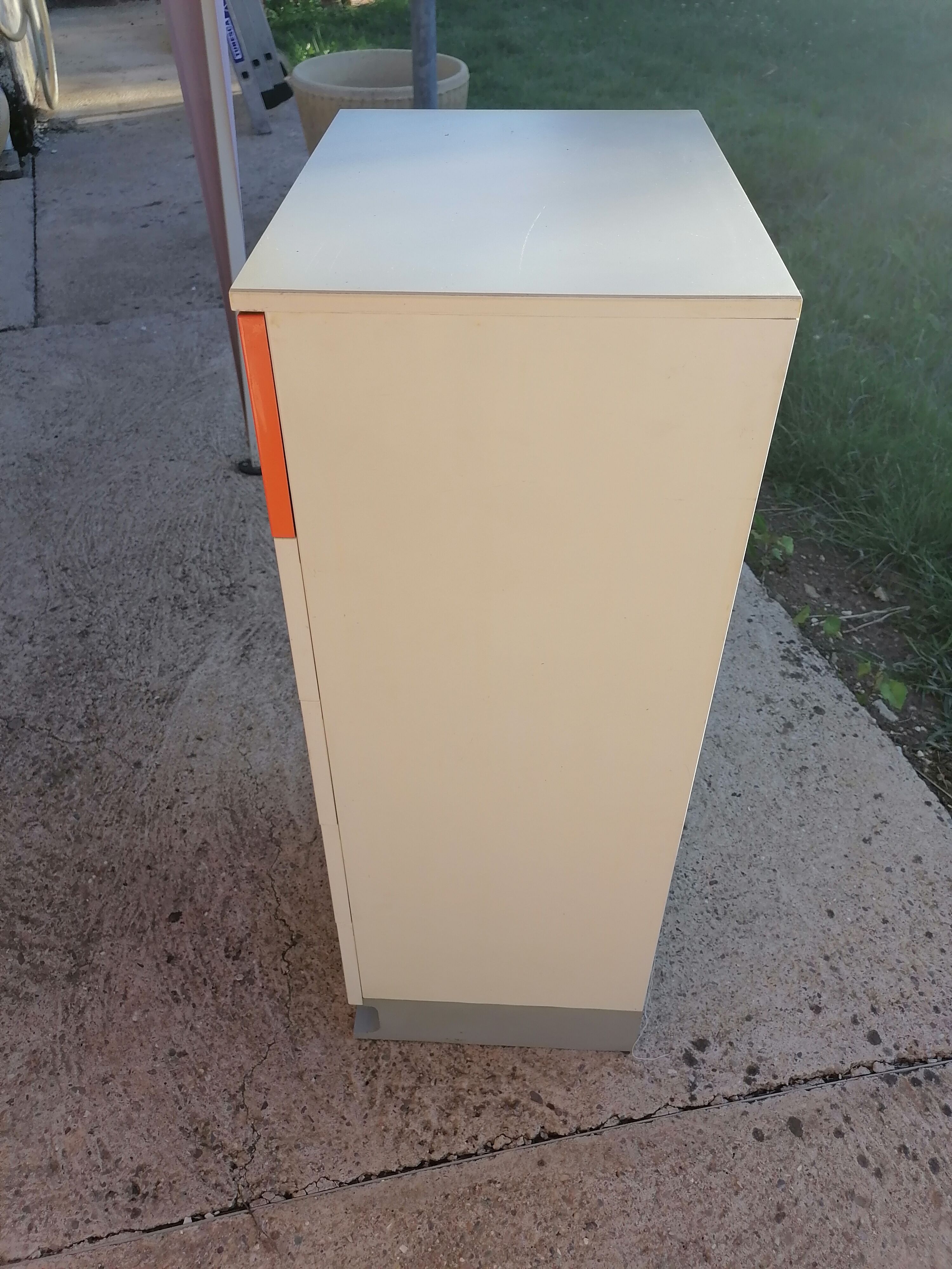 Allibert small vanity cabinet bathroom orange 1970