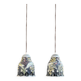 Pair of “Tilgmans” Glazed Stoneware Pendant Lamps, 1960s
