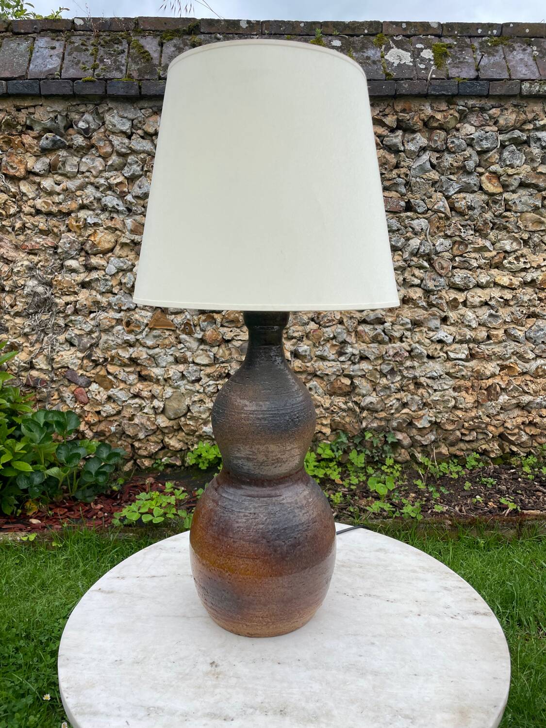 Large vintage ceramic lamp base from Vallauris