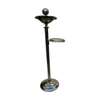 Ashtray on foot chrome with glass 50 years rests