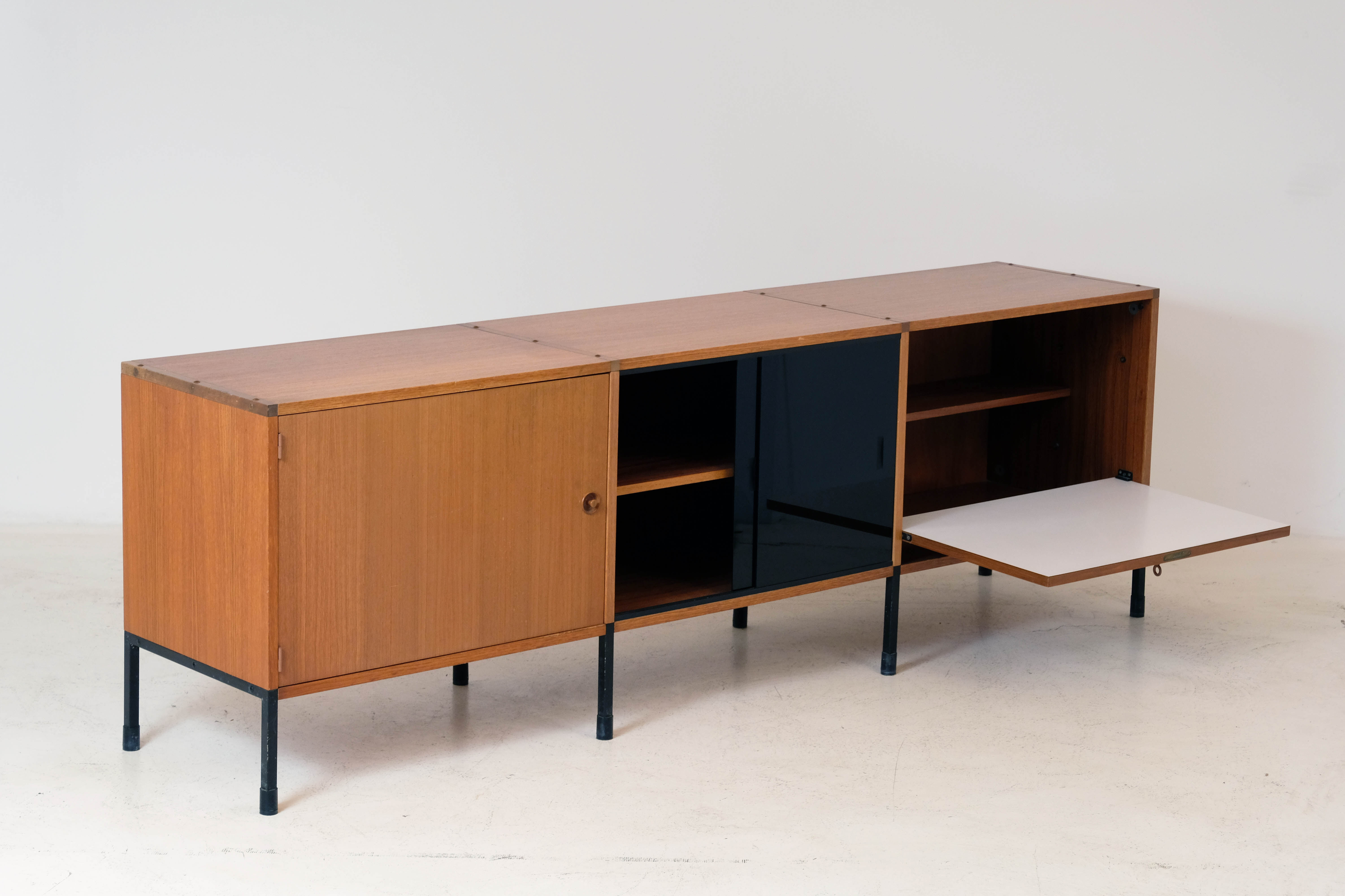 Teak enfilade Minvielle ARP Guariche, Motte, Mortier 1960