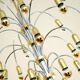 Post-modernist 24-light chandelier in chrome and gold metal, Germany 1970s