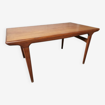 Table design vintage Scandinave en Teck rallonge asymétrique par Johannes Andersen 1960