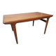 Vintage Scandinavian design table in Teak asymmetric extension by Johannes Andersen 1960