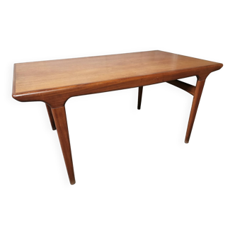 Vintage Scandinavian design table in Teak asymmetric extension by Johannes Andersen 1960