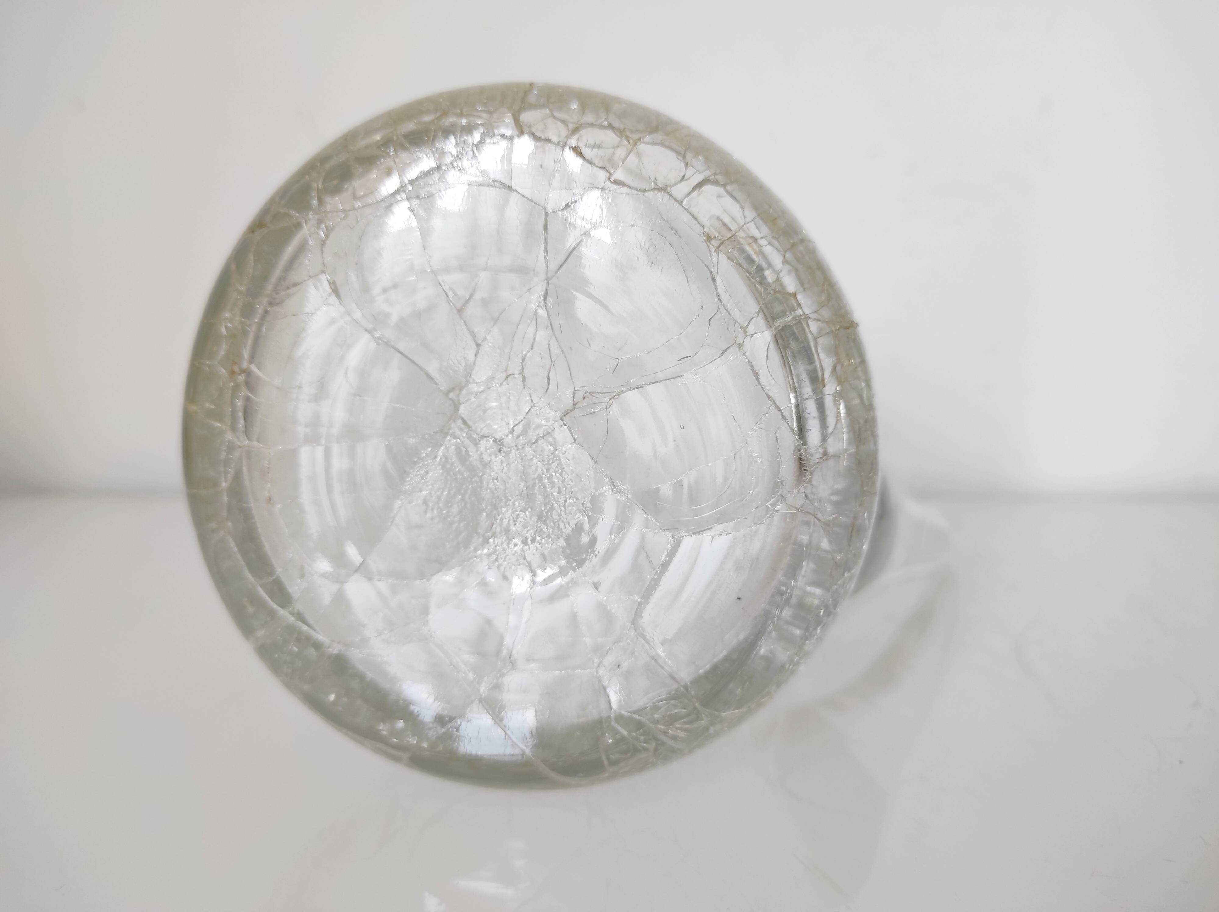 Pichet en verre  craquelé artisanal 24,5 cm