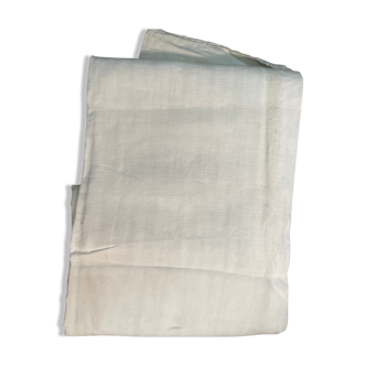 Old linen sheet embroidered red monogram