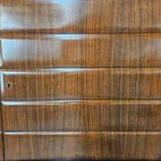 Vittorio Dassi Rosewood Credenza with Black Glass Top, Italian 1940