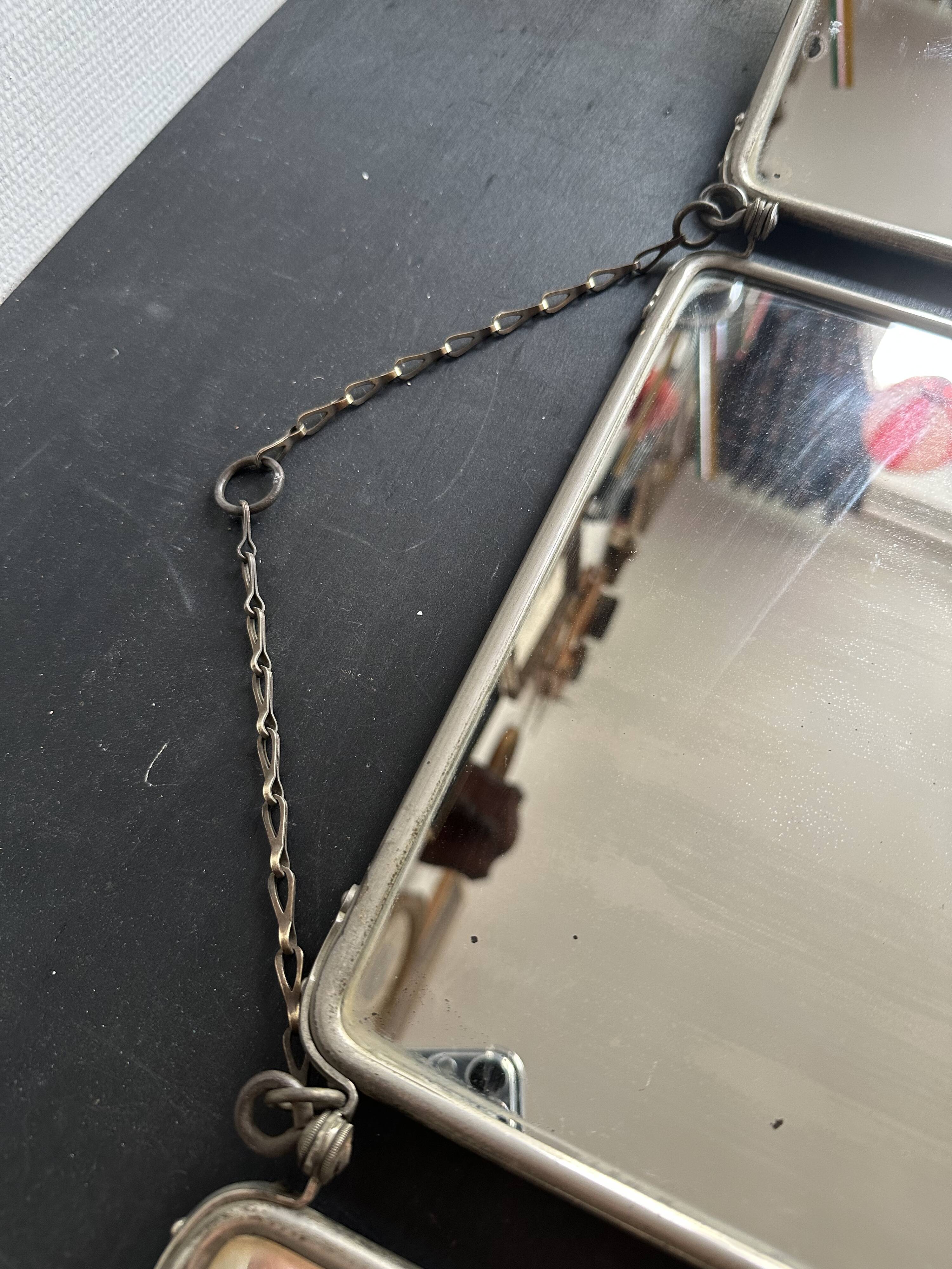 Art Deco triptych mirror, for table or wall mounting, 1900