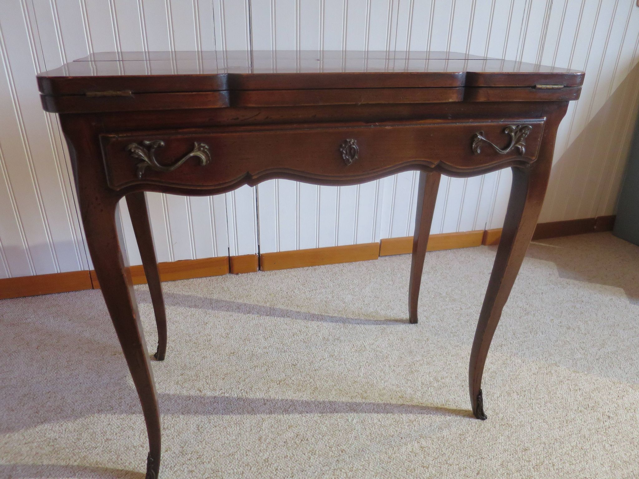 Secretary with mechanism - 4 secret drawers - lock - marquetry chessboard - 1950