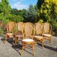 Lot 5 rattan chairs and canning 70s