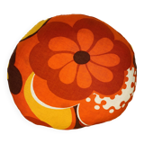 Vintage round 70's flower cushion