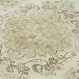Turkish hand-knotted decorative 1970s beige carpet 170 cm x 295 cm