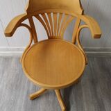 Wood swivel desk chair