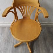 Wood swivel desk chair