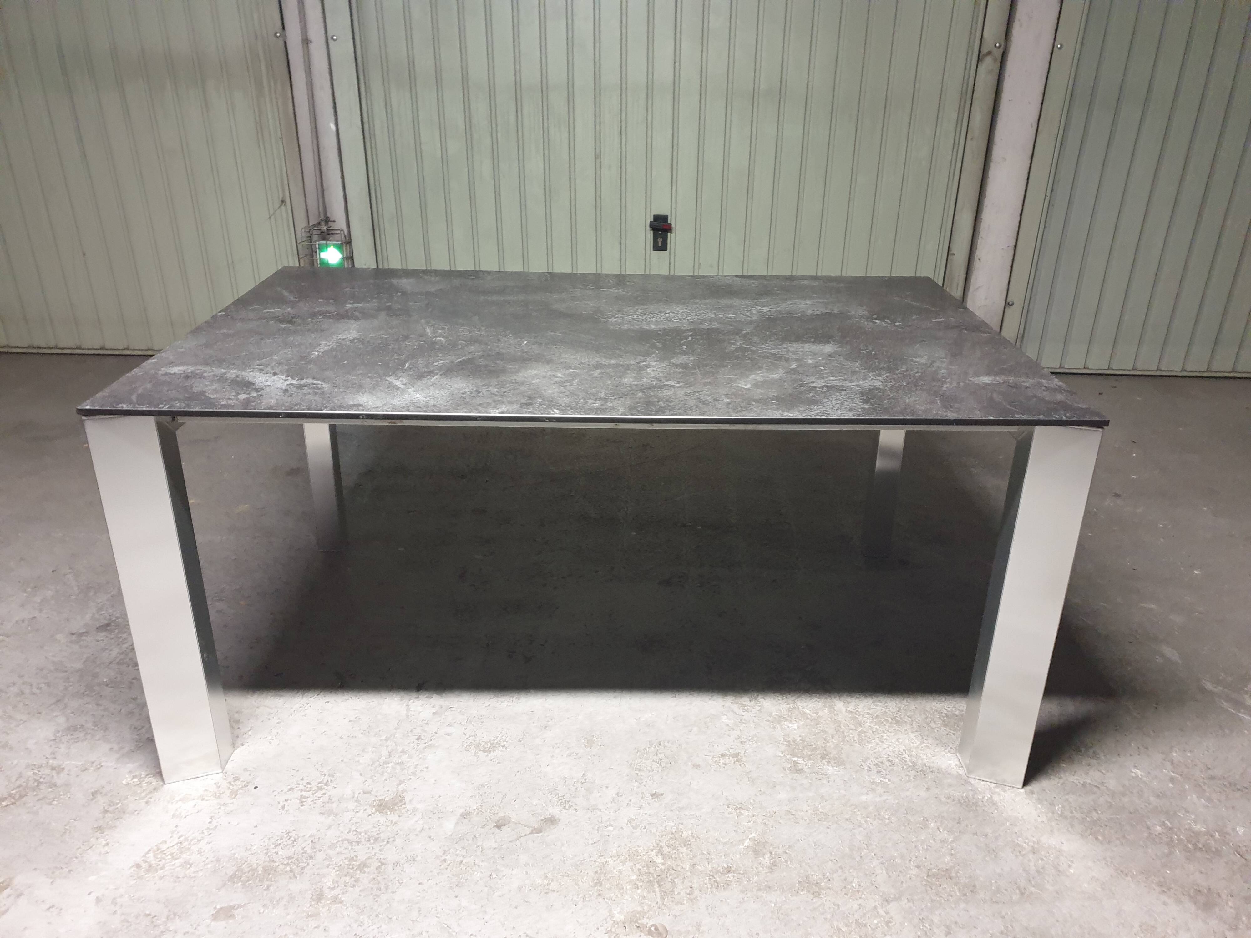 Stainless steel and ceramic dining table 2000