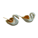 Limoges porcelain salters swan shape