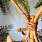 Coat rack in rattan and bamboo