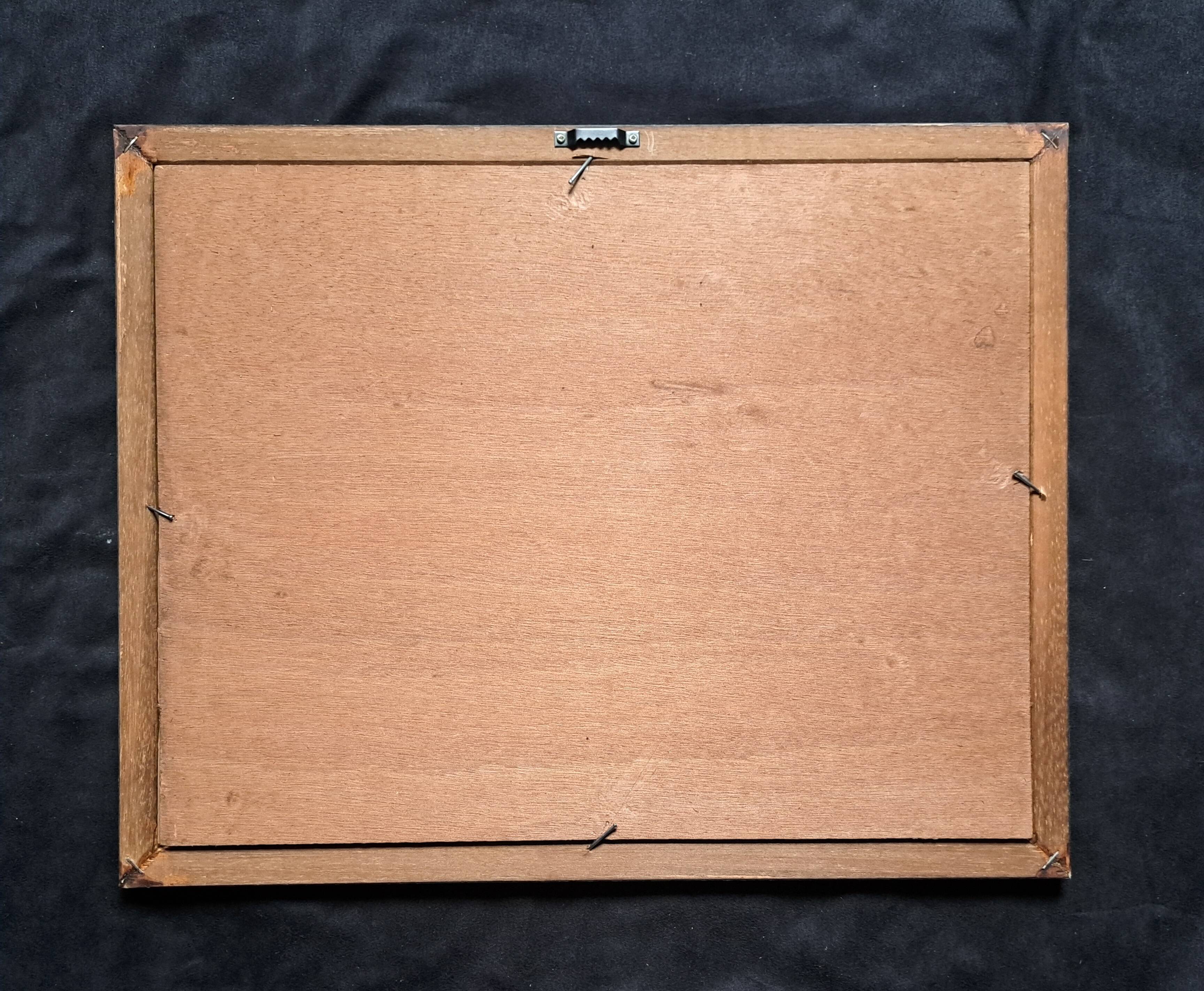 Impressionist painting - oil on panel signed - winter landscape - 20th century