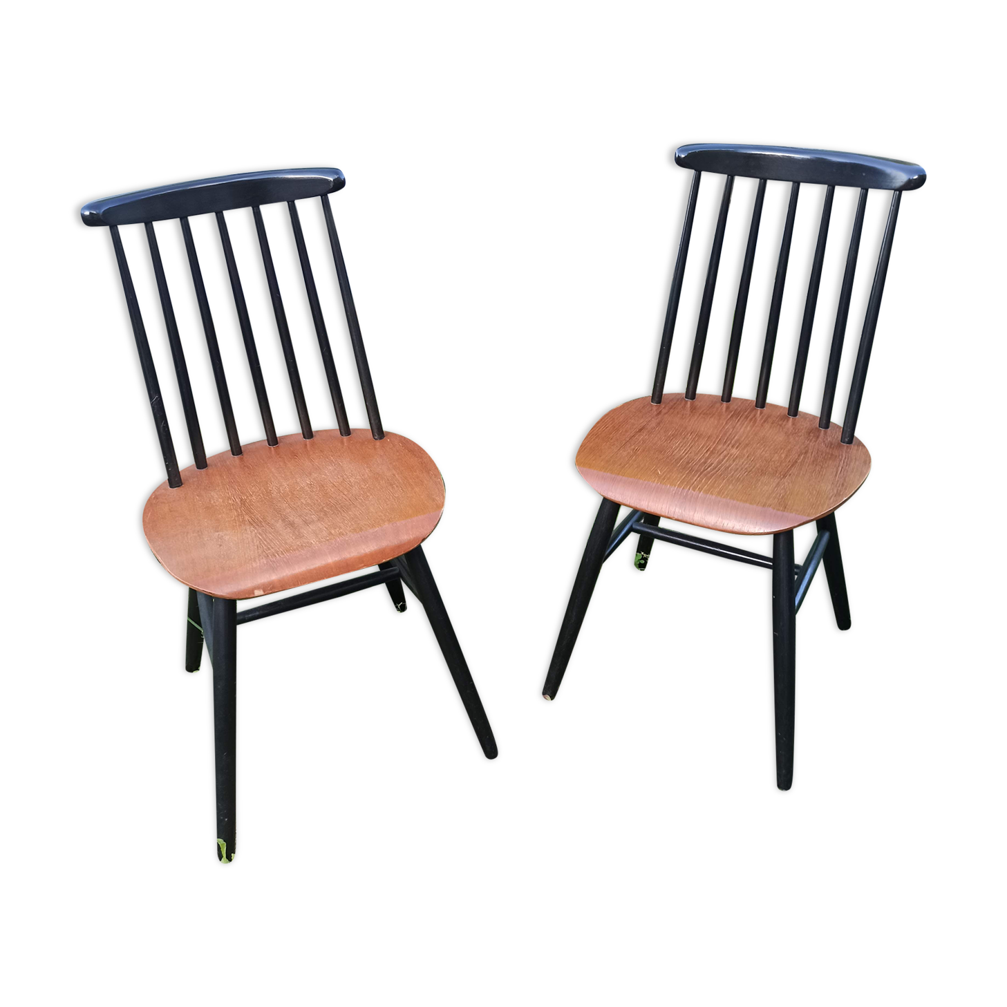 Paire chaises fanett par Ilmari Tapiovaara années 60