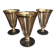 Série de trois verres cristallerie de Hartzviller rayures dorées années 50 60