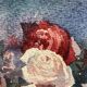 Oval watercolor with roses