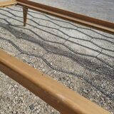 Vintage bed with compass feet from the 1950s