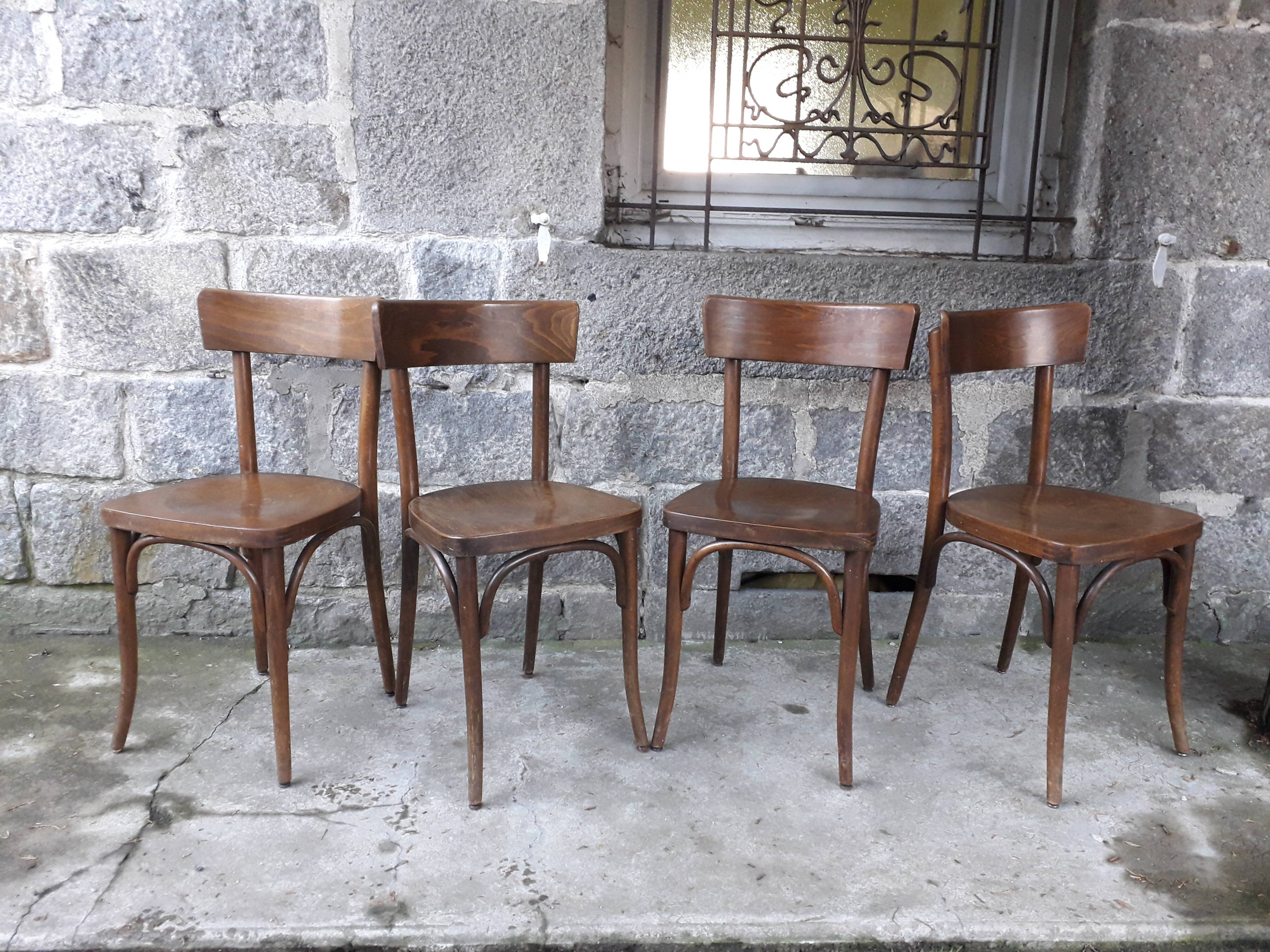 Series of 4 chairs bistro Thonet