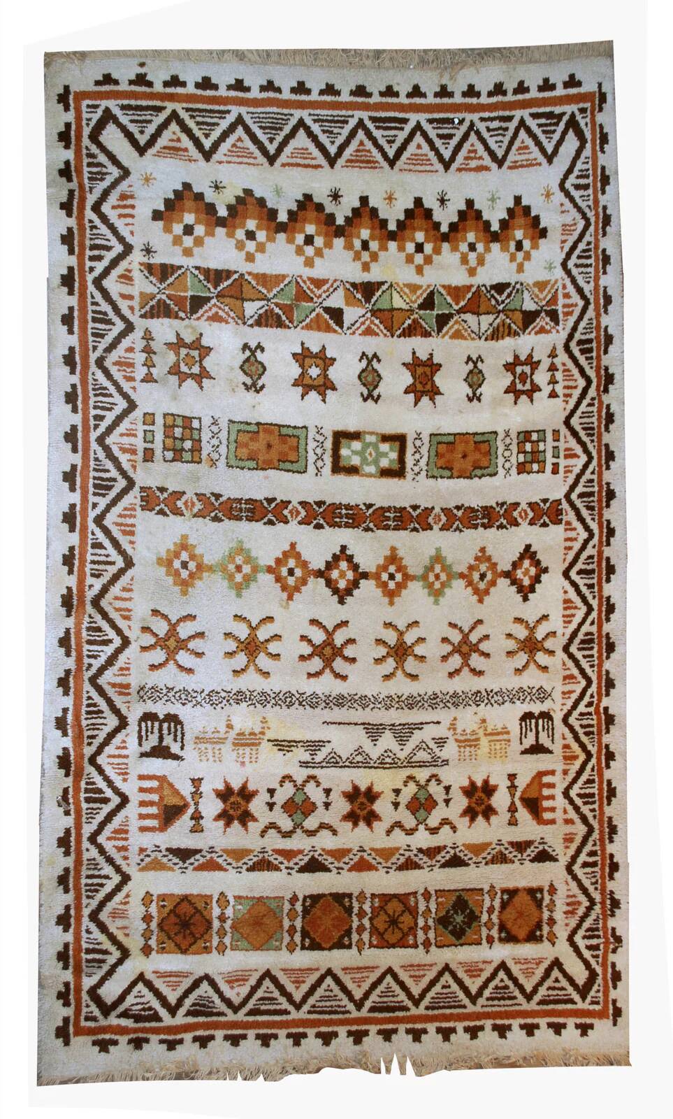 Tapis Savonnerie belge vintage 6,3' x 8,7' (192 cm x 265 cm) années 1960 - 1B555